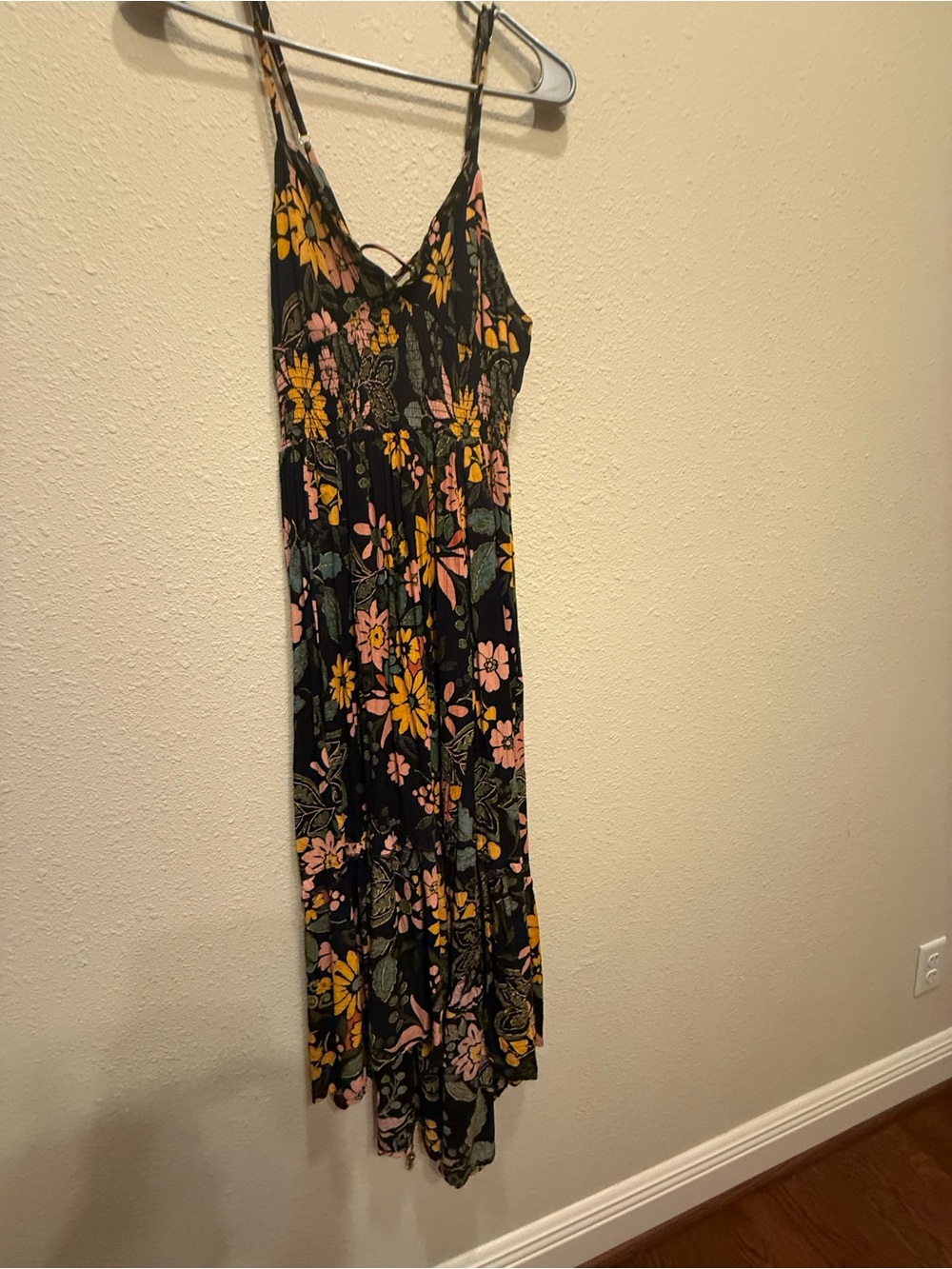Unk Black Floral Maxi Dress with Yellow & Pink Flowers